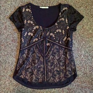 Blue patterned blouse